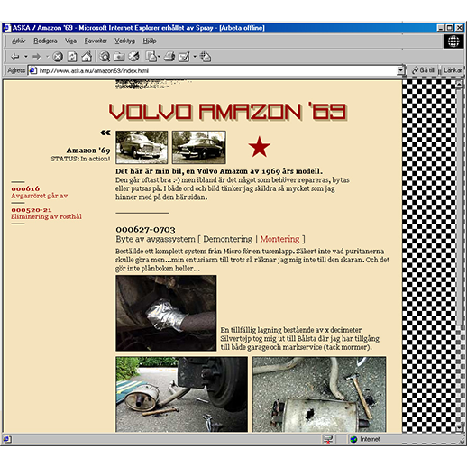 The Volvo Amazon. July 2000.