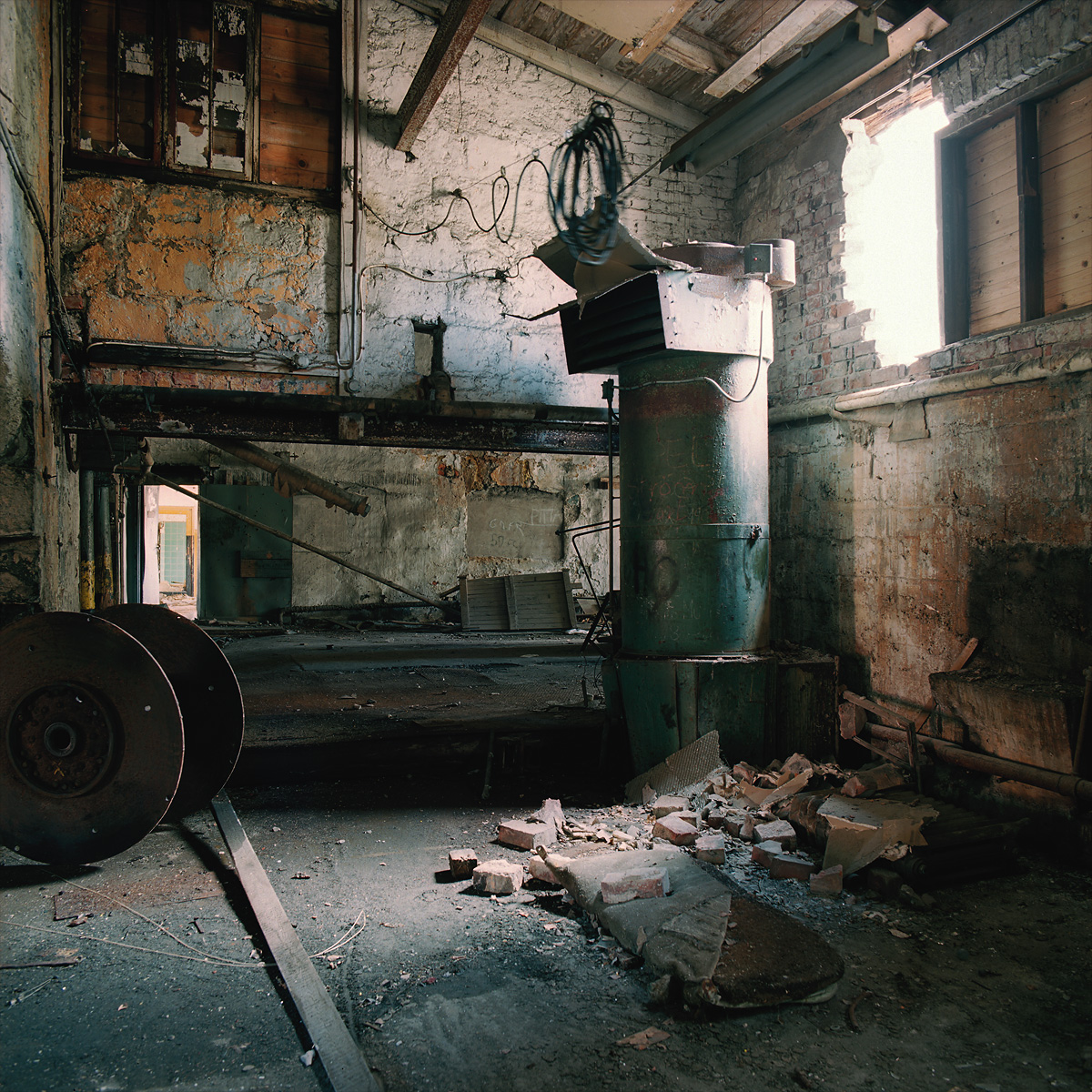 Layers of industrial history in these walls at Lesjöfors bruk. Värmland, Sweden. April 2014.