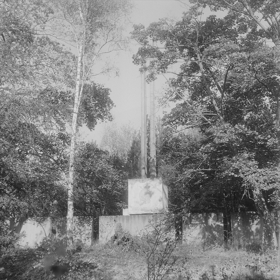 Monument remains one at Soviet Military Base FZ. Former DDR, Germany. October 2013.